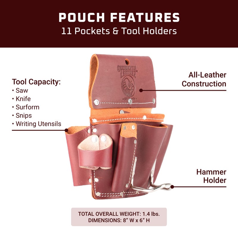Occidental Leather Pro Drywall Pouch - 11 Pockets & Tool Holders - Made in USA - Image 3